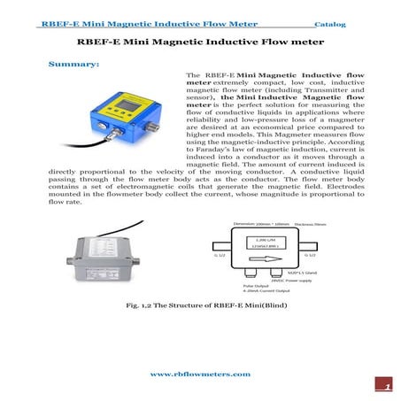 Rbef e mini  inductive magnetic flow meter-2017-catalog