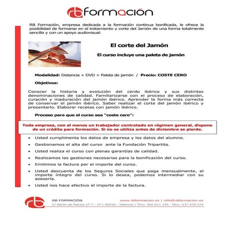 R bf  curso corte de jamon (distancia)