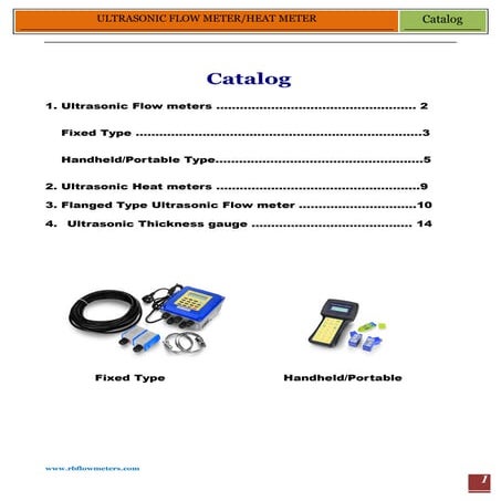 RBFM Clamp-on Ultrsonic Flow Meter/ Heat Meter Catalog