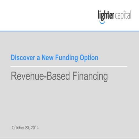 Discover a New Funding Option - Revenue Based Financing 