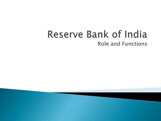 Reserve bank of India | PPT