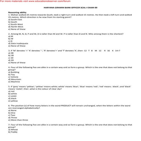 Rbi assistant exam model paper with answer