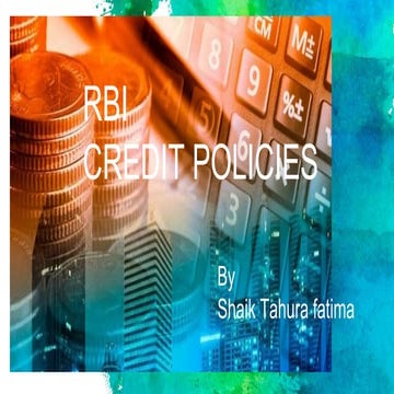 Rbi credit policies