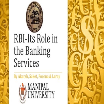 RBI & Its role in the Indian Banking Sector