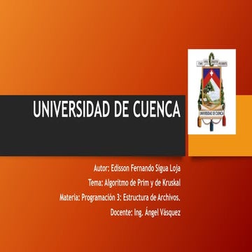 Programación 3: algoritmo de Prim y de Kruskal