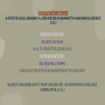 Study on Local Ornamental Fish species of Ghunghutta Dam (C.G.).pptx