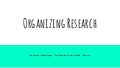 Organizing Articles for Research