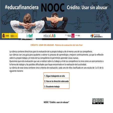 #EducaFinanciera - Rúbrica NOOC Importancia de la Educación Financiera ...