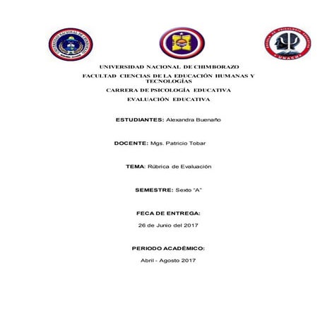 Rúbrica de evaluación