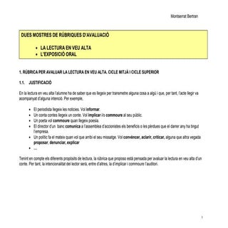 (Rúbrica lectura en veu alta i expo...