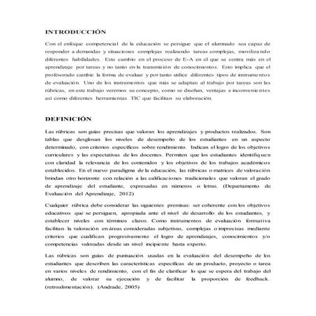 Rúbricas de evaluación