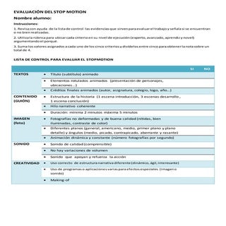 Rúbrica stop motion