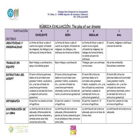 Rúbrica the play of our dreams