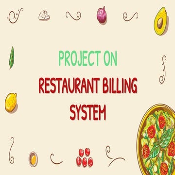 restaurant billing system 