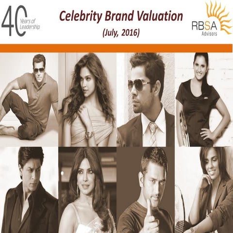 RBSA Advisors Research Report - Celebrity Brand Valuation