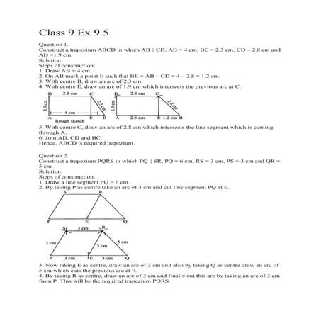 Rbse solutions for class 9 maths chapter 9 quadrilaterals ex 9.5
