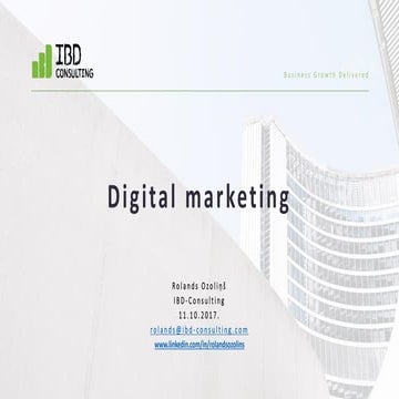B2B Digital Marketing presentation at Riga Business School