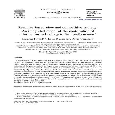 RBV and competitive strategy