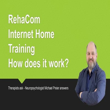 Internet Home Training - How does it work for neurological rehabilitation?