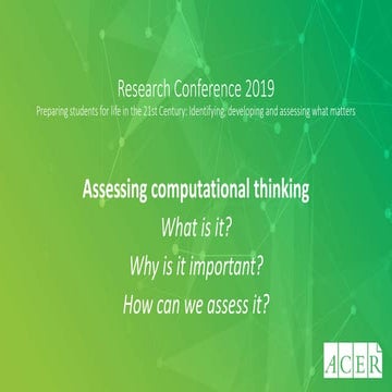 Assessing computational thinking