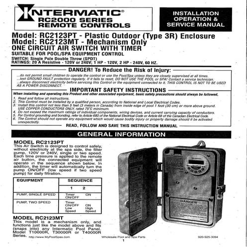 Intermatic rc2343 pt schematic | PDF