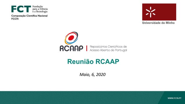 Apresentações da Reunião RCAAP Online