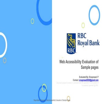 RBC Royal Bank : An Accessibility Evaluation & Recommendations