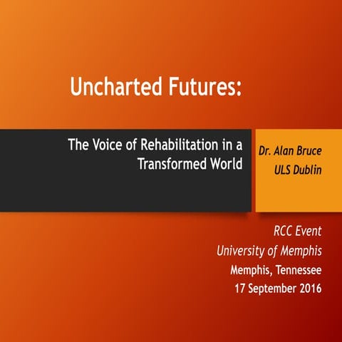 Uncharted Futures: The Voice of Rehabilitation in a  Transformed World 