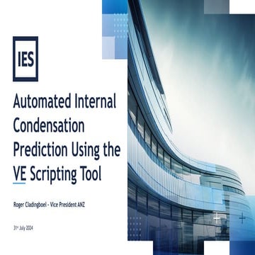 Automated Internal Condensation Prediction Using the VE Scripting Tool