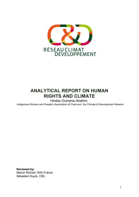 RC&D analytical report on human rights and climate chage