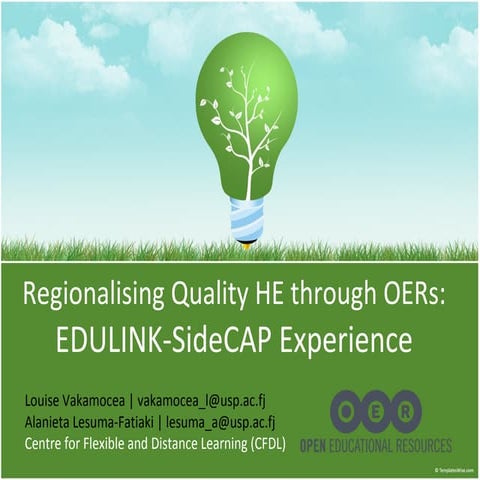 Regionalising Quality HE through OERs: EDULINK-SideCAP Experience