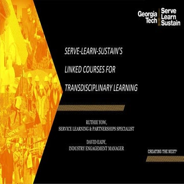 Serve-Learn-Sustain's Linked Courses for Trandisciplinary Learning