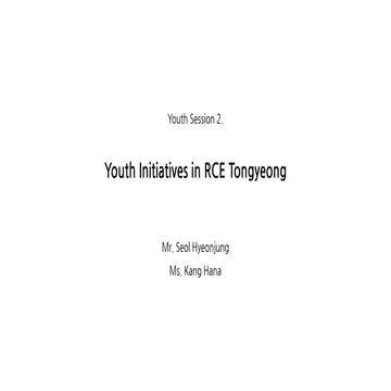 Youth Initiatives, RCE Tongyeong