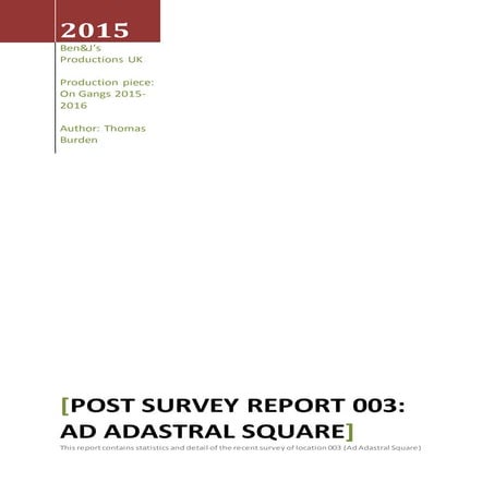 Location 003: Survey Report