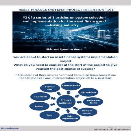 Asset Finance Systems: Project Initiation "101"