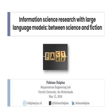 Information science research with large language models: between science and ...