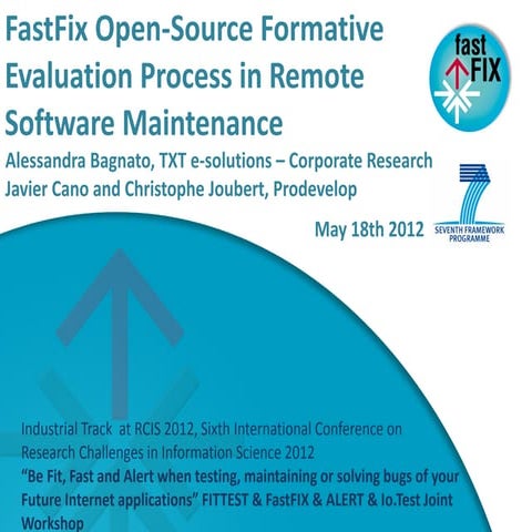 Open-Source Formative Evaluation Process in Remote Software Maintenance   