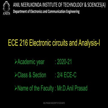 RC LPF sinusoidal input| Dept of ECE| ANITS|ANIL PRASAD
