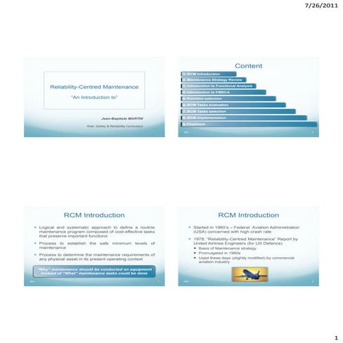 Reliability-Centered Maintenance. An introduction to by JBM