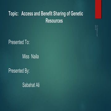 Access & benefit sharing