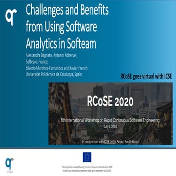 Rcose  challenges and benefits from using software analytics in softeam