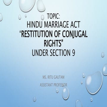 Restitution of Conjugal Right  ppt