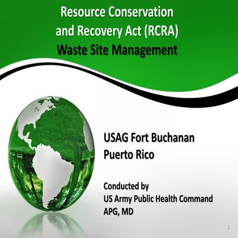 RCRA Training Basics - Waste Site Mangement, US Army Puerto Rico