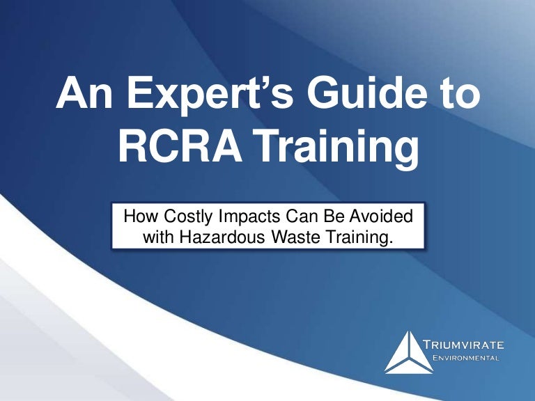 An Expert's Guide to RCRA Training