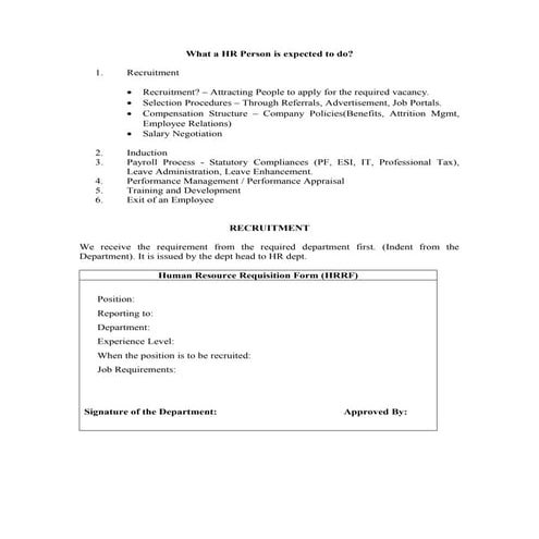 Rcruitment to retirement