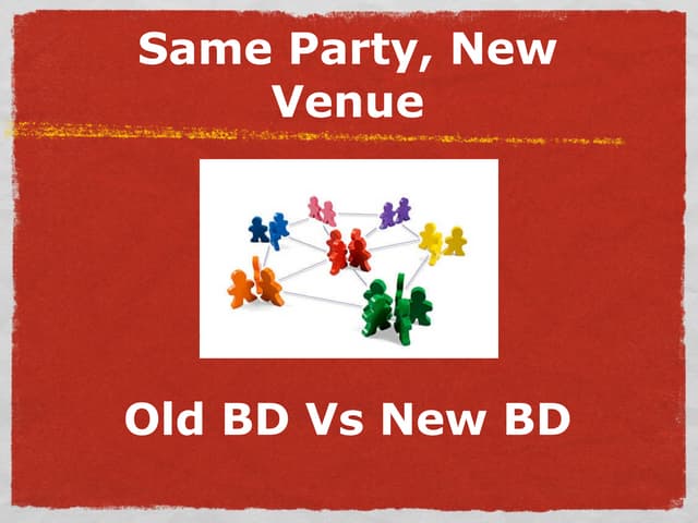 Old Business Development Vs New Business Development