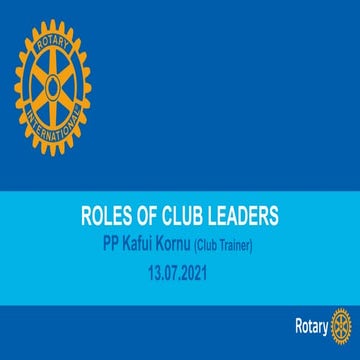 Roles of Rotary club leaders