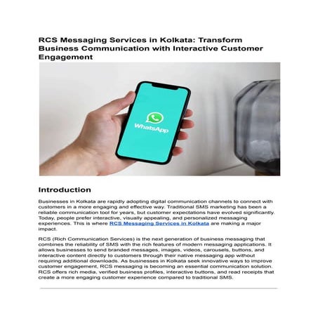 RCS Messaging Services in Kolkata | Verified & Interactive Business ...