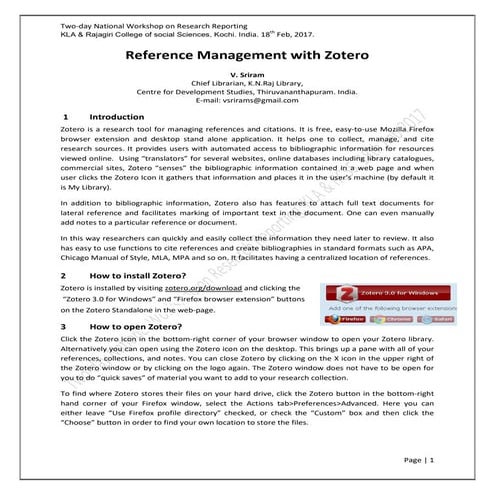 Reference Management with Zotero