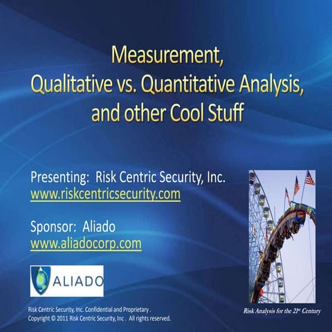 Measurement, Quantitative vs. Qualitative and Other Cool Stuff